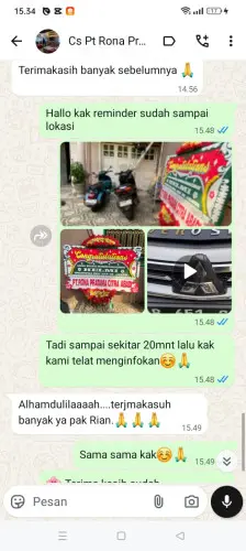 Testimonial Papan Bunga cikarang